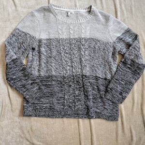 Croft & Barrow Grey Gradient Knit  Long Sleeve Sweater Size XL